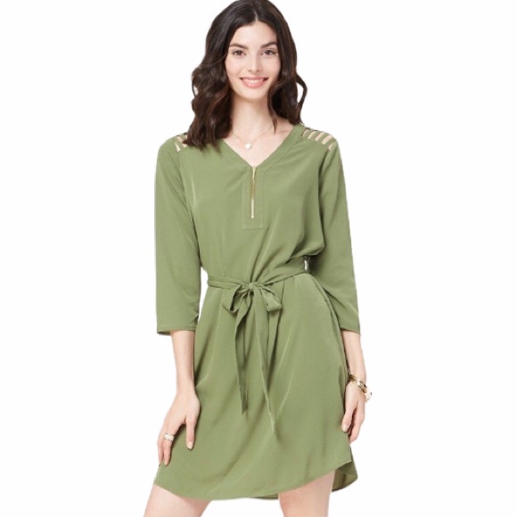 slim fit dress slacks Stratton Mini Dress - Leaf Green